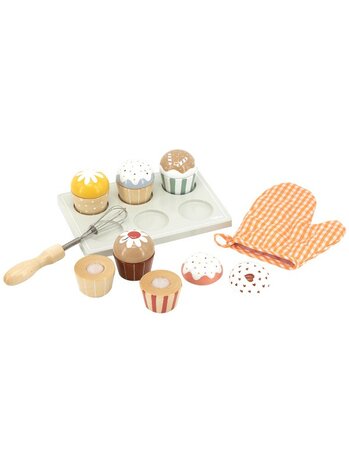 Houten Cupcake set